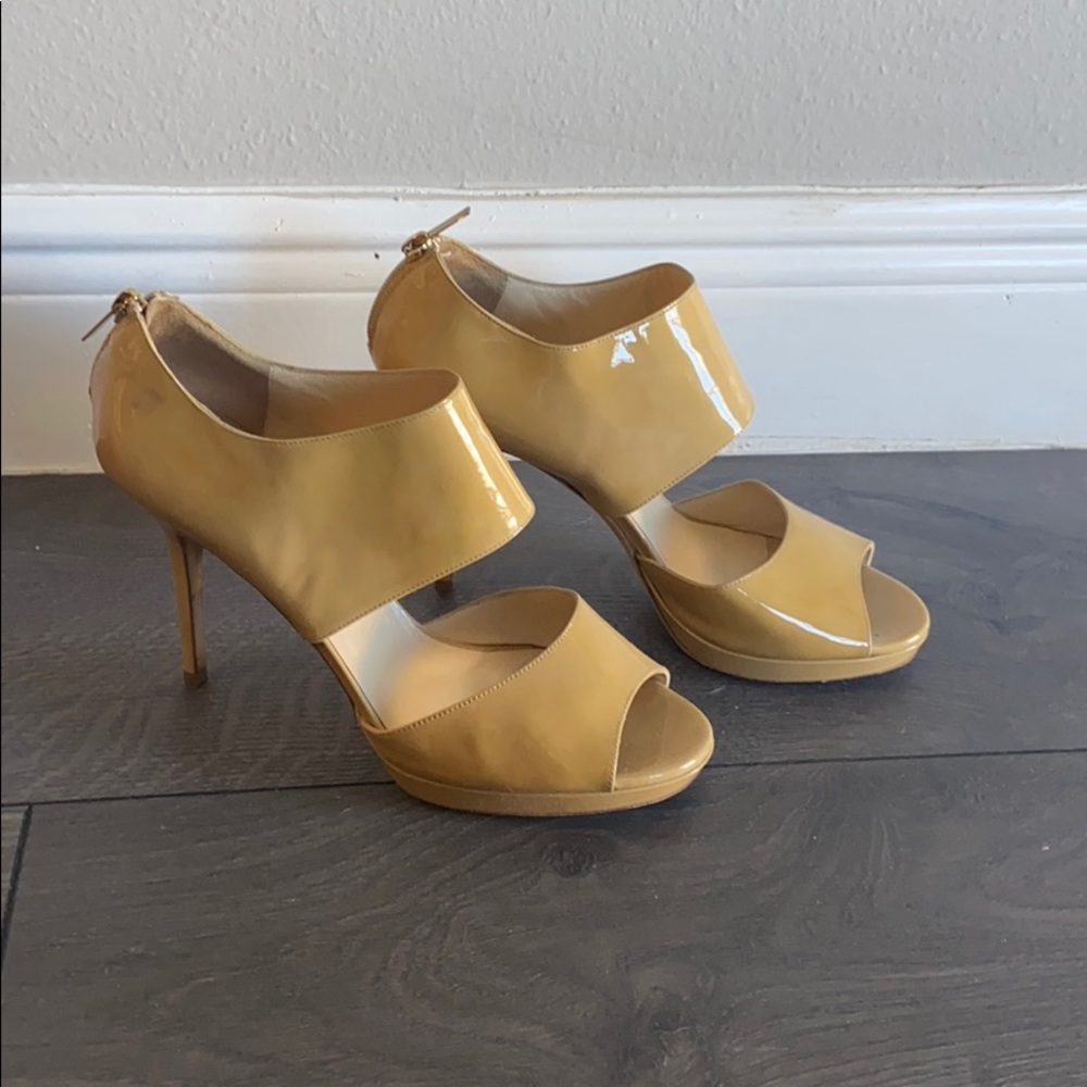 Jimmy Choo Private Patent Leather Open Tor Heel